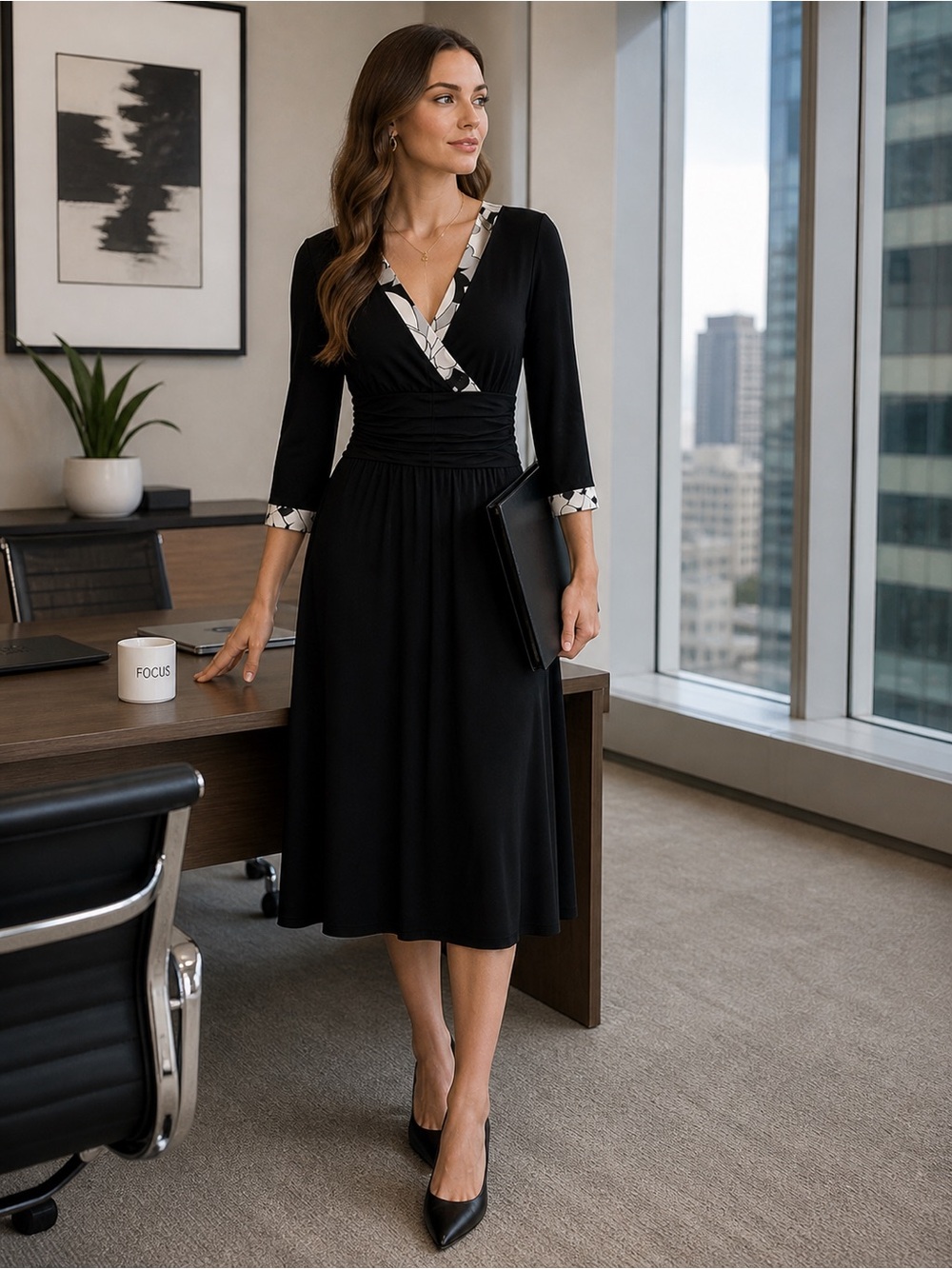 Power Move Midi Dress | Effortless Elegance for Work to Evening